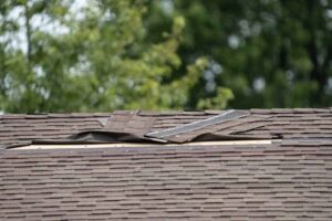 Roof leak on a Dallas home showing water damage